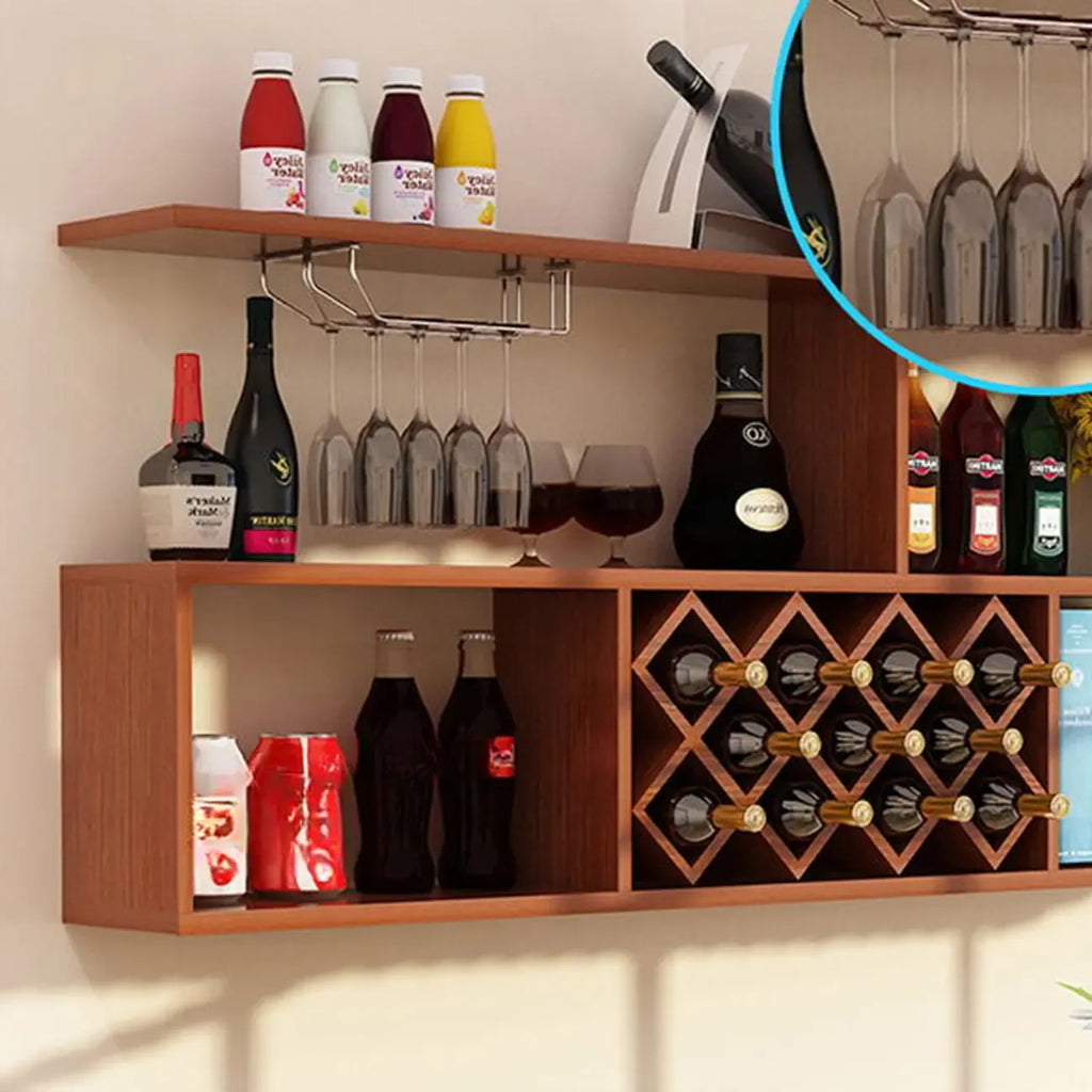 Stackable Wooden Wall-Mounted Wine Bottle Rack
