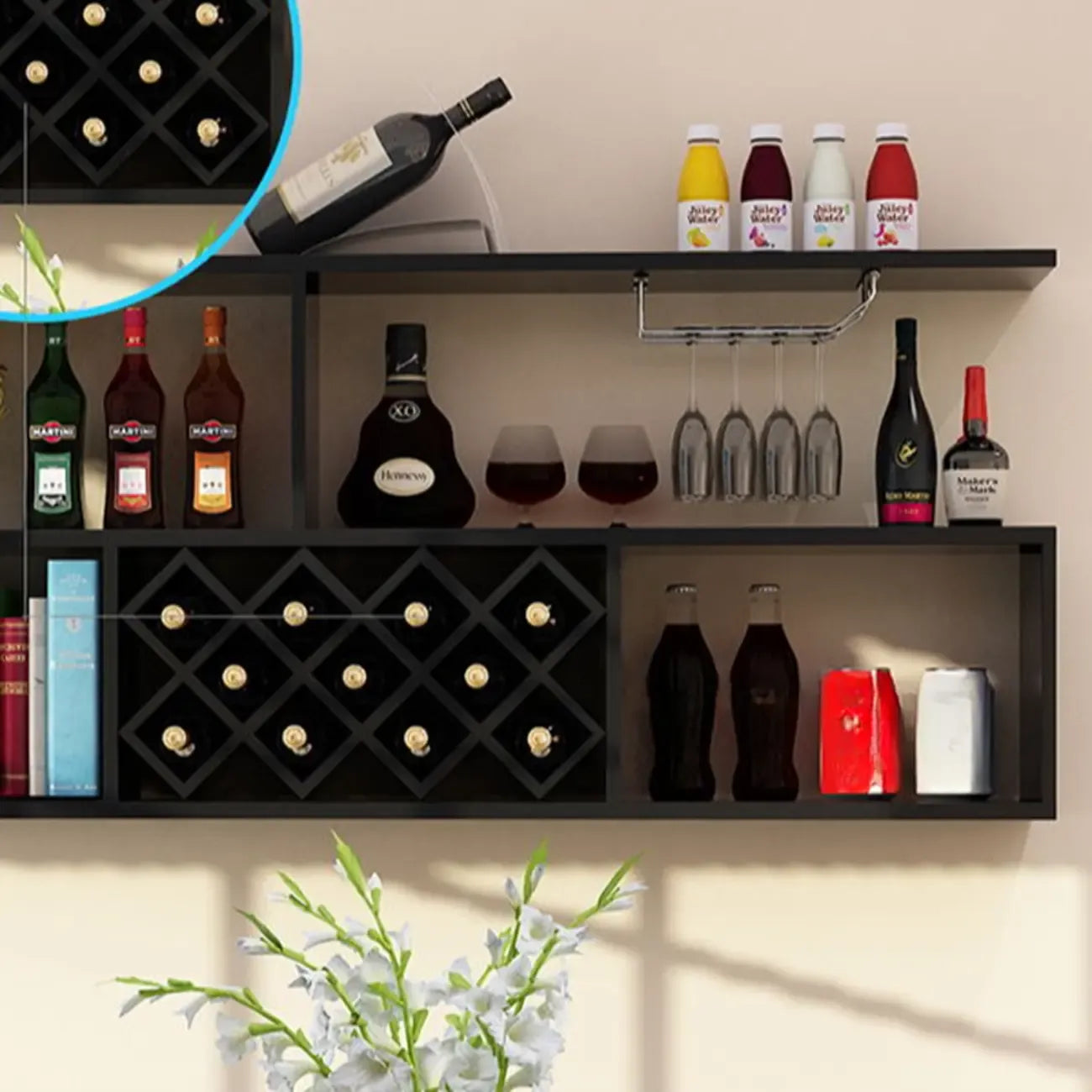 Stackable Wooden Wall-Mounted Wine Bottle Rack