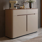 Trendy Wood Tan Entryway Shoe Cabinet with Drawers