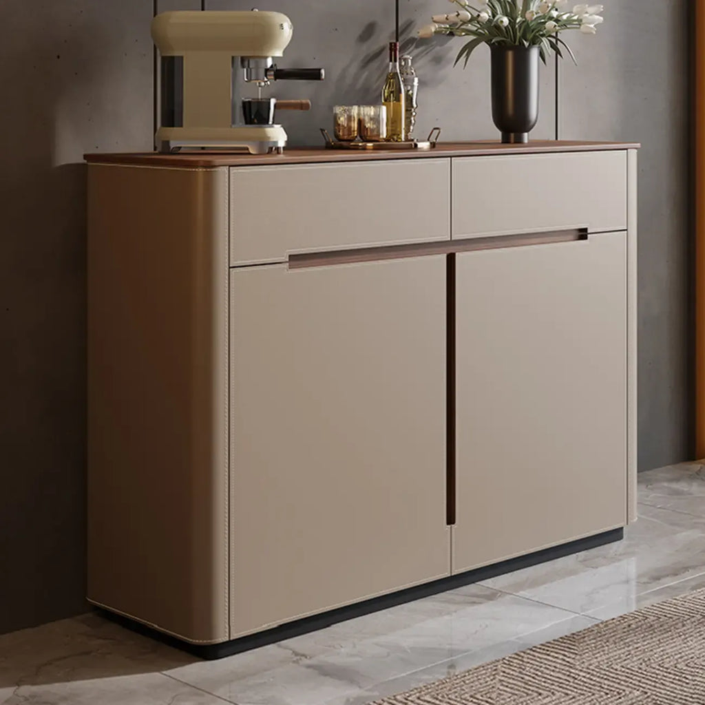 Trendy Wood Tan Entryway Shoe Cabinet with Drawers