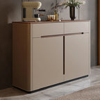 Trendy Wood Tan Entryway Shoe Cabinet with Drawers