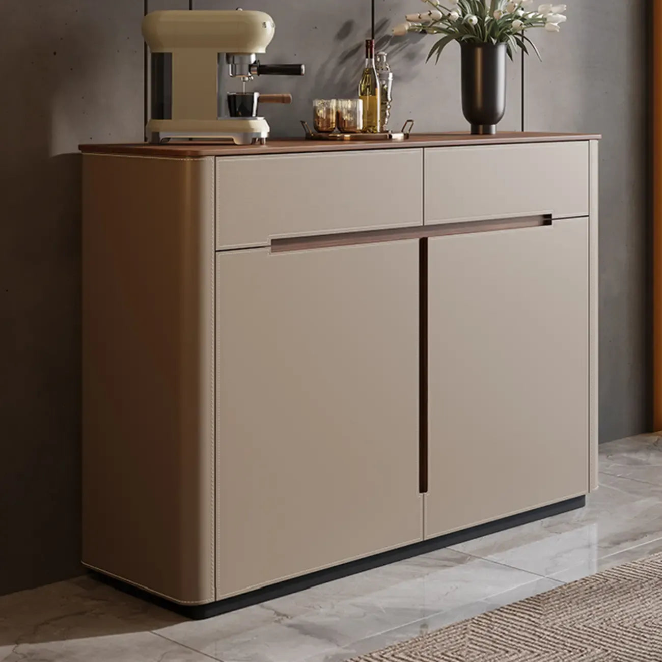 Trendy Wood Tan Entryway Shoe Cabinet with Drawers