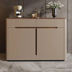 Trendy Wood Tan Entryway Shoe Cabinet with Drawers