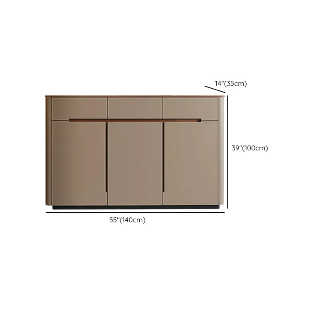 Trendy Wood Tan Entryway Shoe Cabinet with Drawers