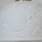 Elegant Brass Rose Ceramics Dome Pendant Light
