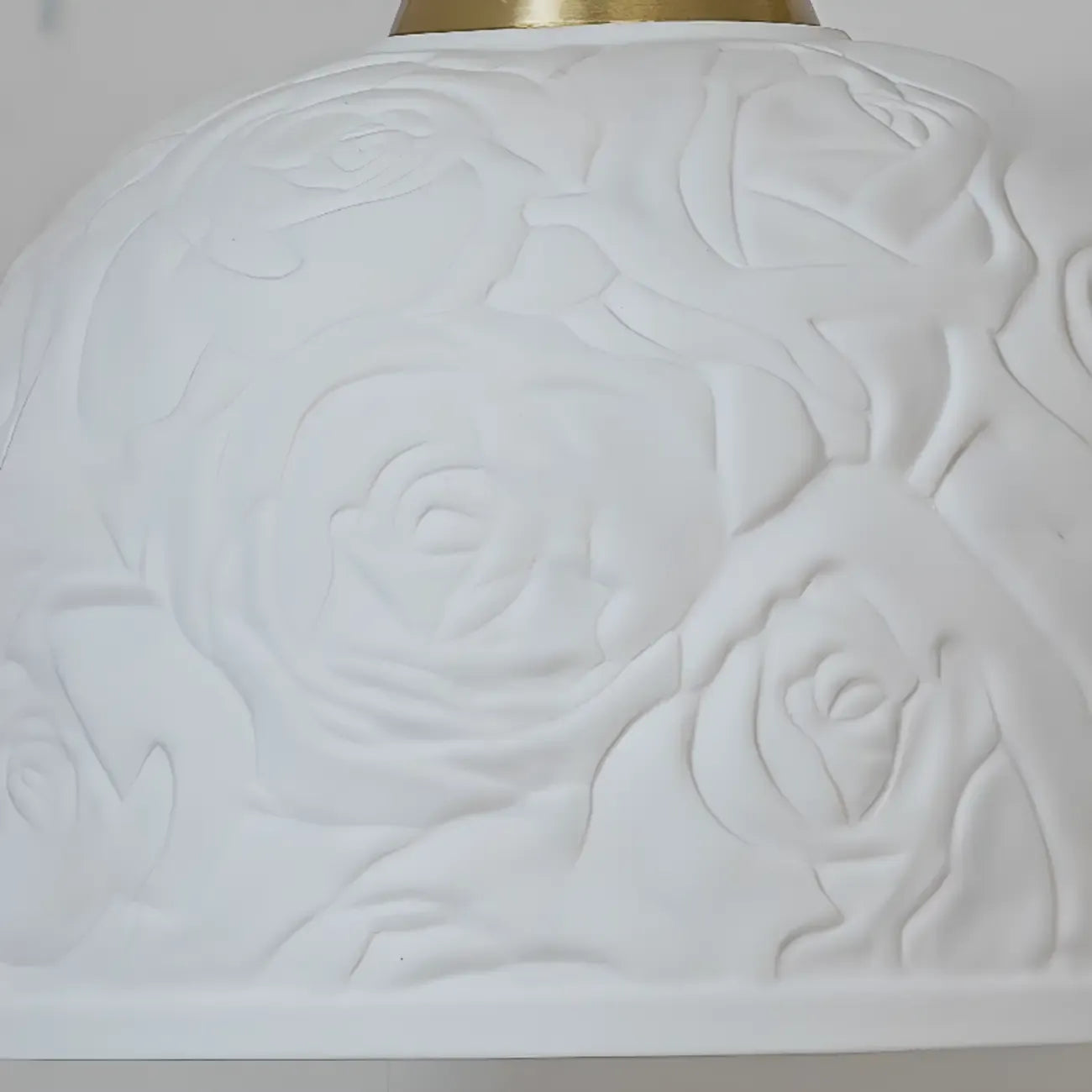 Elegant Brass Rose Ceramics Dome Pendant Light