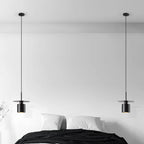 Art Deco Black Metal Geometric Hanging Bedroom Pendant Light