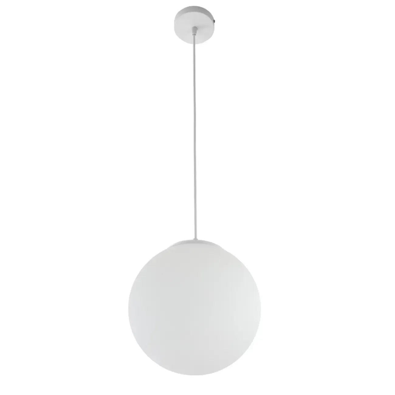 Minimalist White Glass Silver Metal Globe Kitchen Pendant