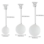 Minimalist White Glass Silver Metal Globe Kitchen Pendant