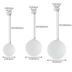 Minimalist White Glass Silver Metal Globe Kitchen Pendant
