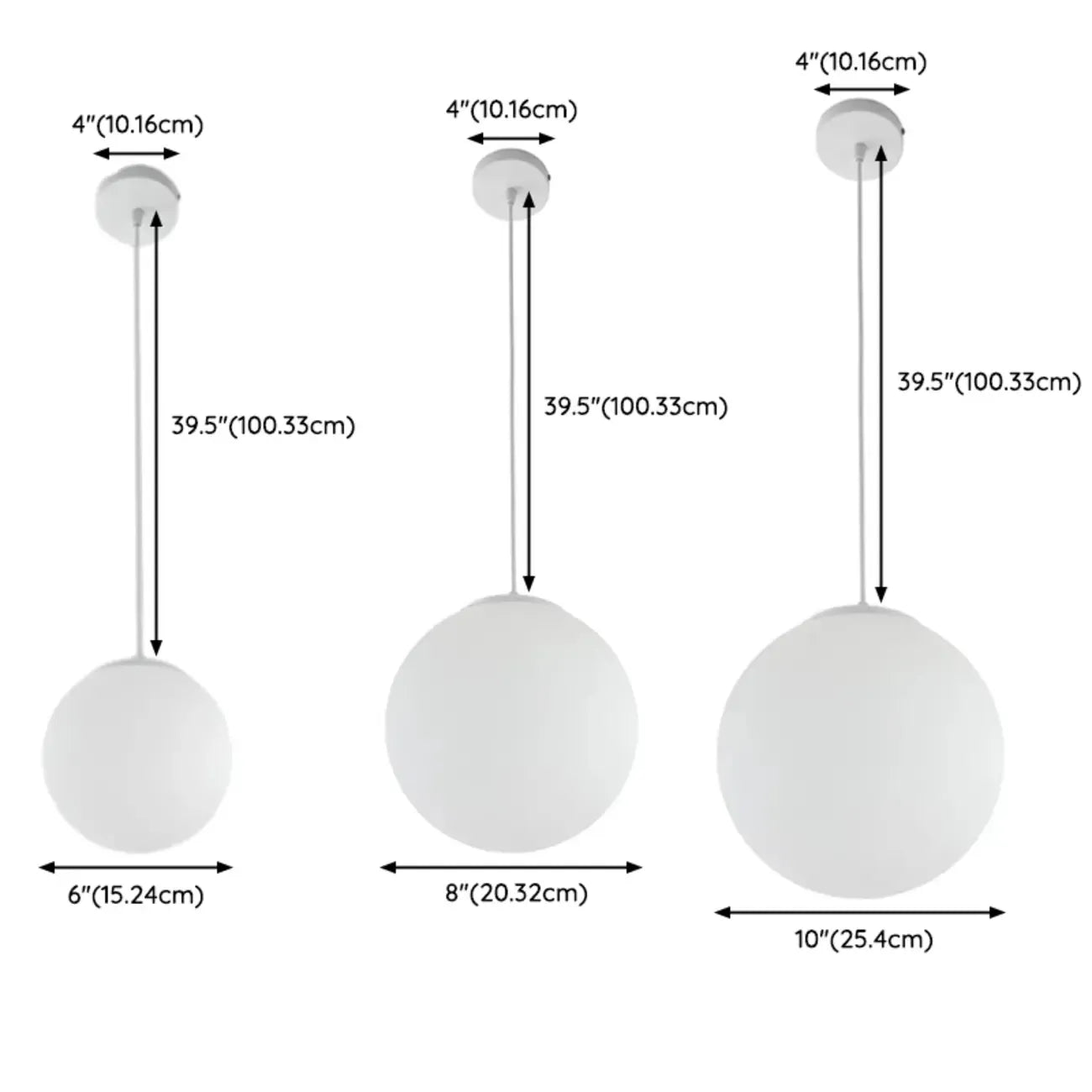 Minimalist White Glass Silver Metal Globe Kitchen Pendant
