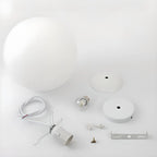 Minimalist White Glass Silver Metal Globe Kitchen Pendant