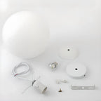 Minimalist White Glass Silver Metal Globe Kitchen Pendant