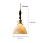 Classic White Brass Ceramic Dome Pendant Light