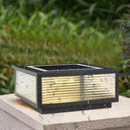 Modern Simple Square Black Solar Ourdoor Post Lights
