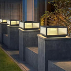 Modern Simple Square Black Solar Ourdoor Post Lights