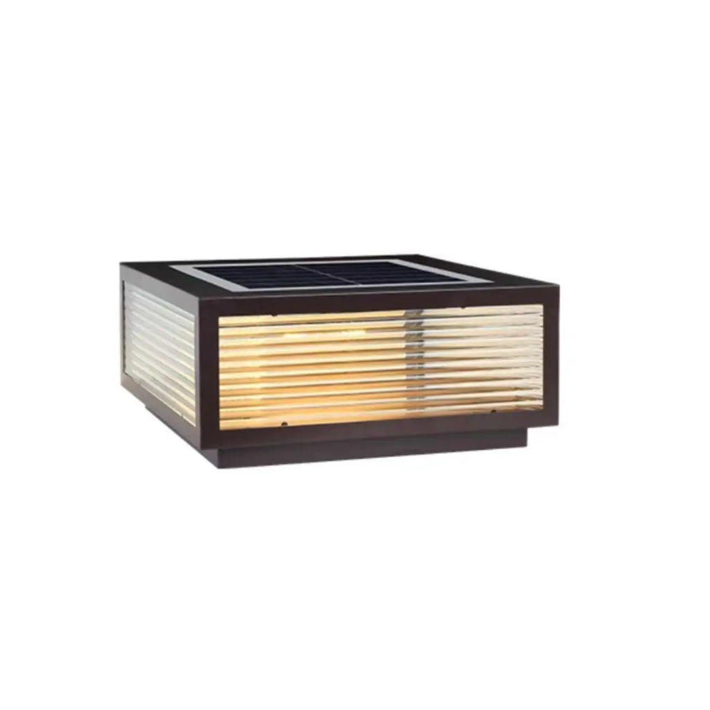 Modern Simple Square Black Solar Ourdoor Post Lights