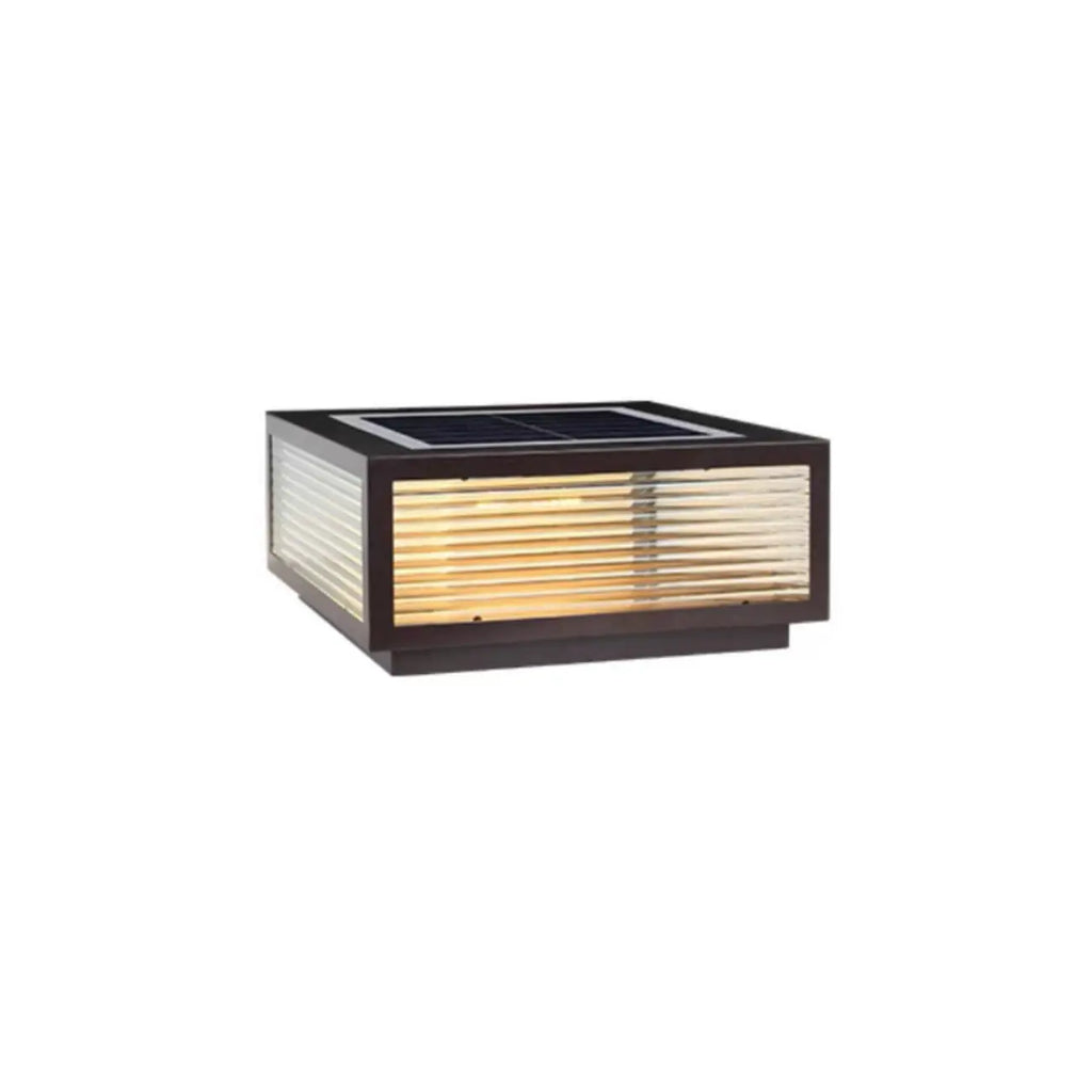 Modern Simple Square Black Solar Ourdoor Post Lights