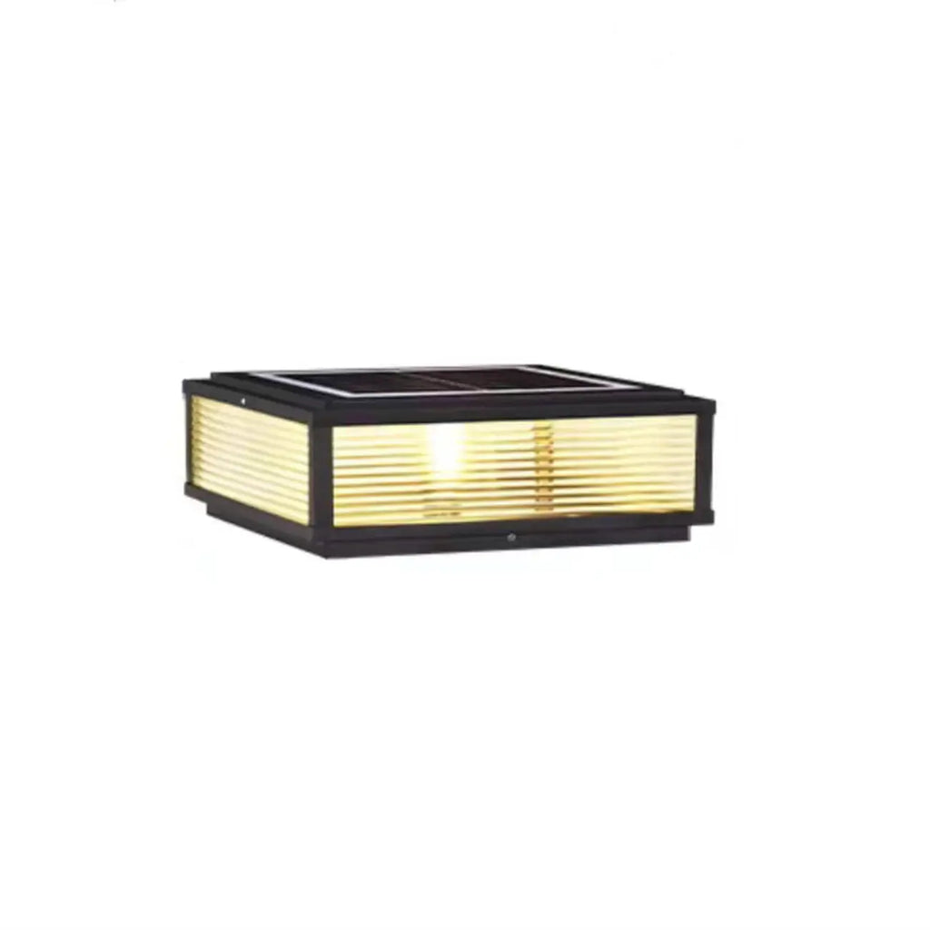 Modern Simple Square Black Solar Ourdoor Post Lights
