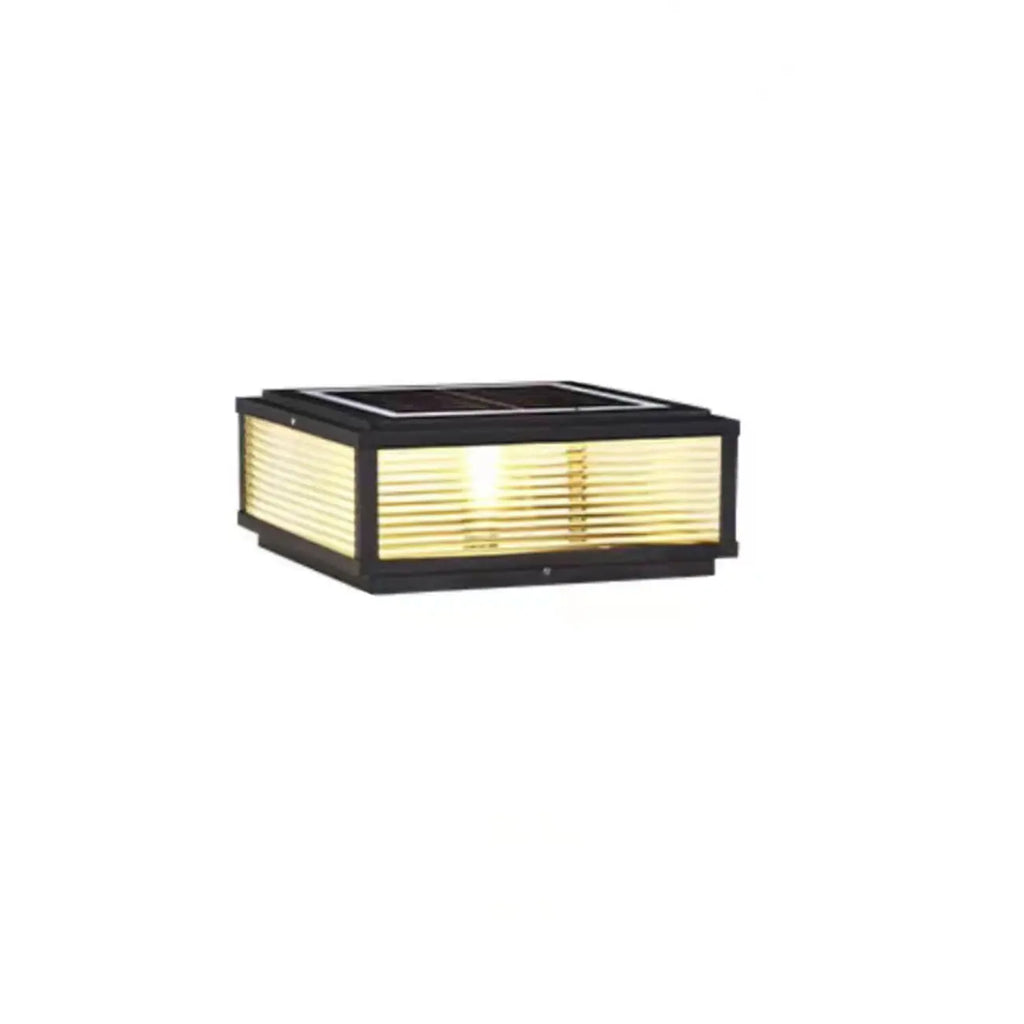 Modern Simple Square Black Solar Ourdoor Post Lights