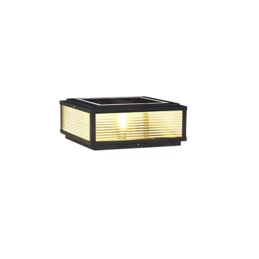 Modern Simple Square Black Solar Ourdoor Post Lights