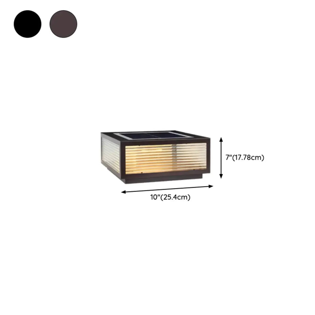 Modern Simple Square Black Solar Ourdoor Post Lights