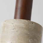 Cylinder Wood Stone Rope Bedside Pendant Light