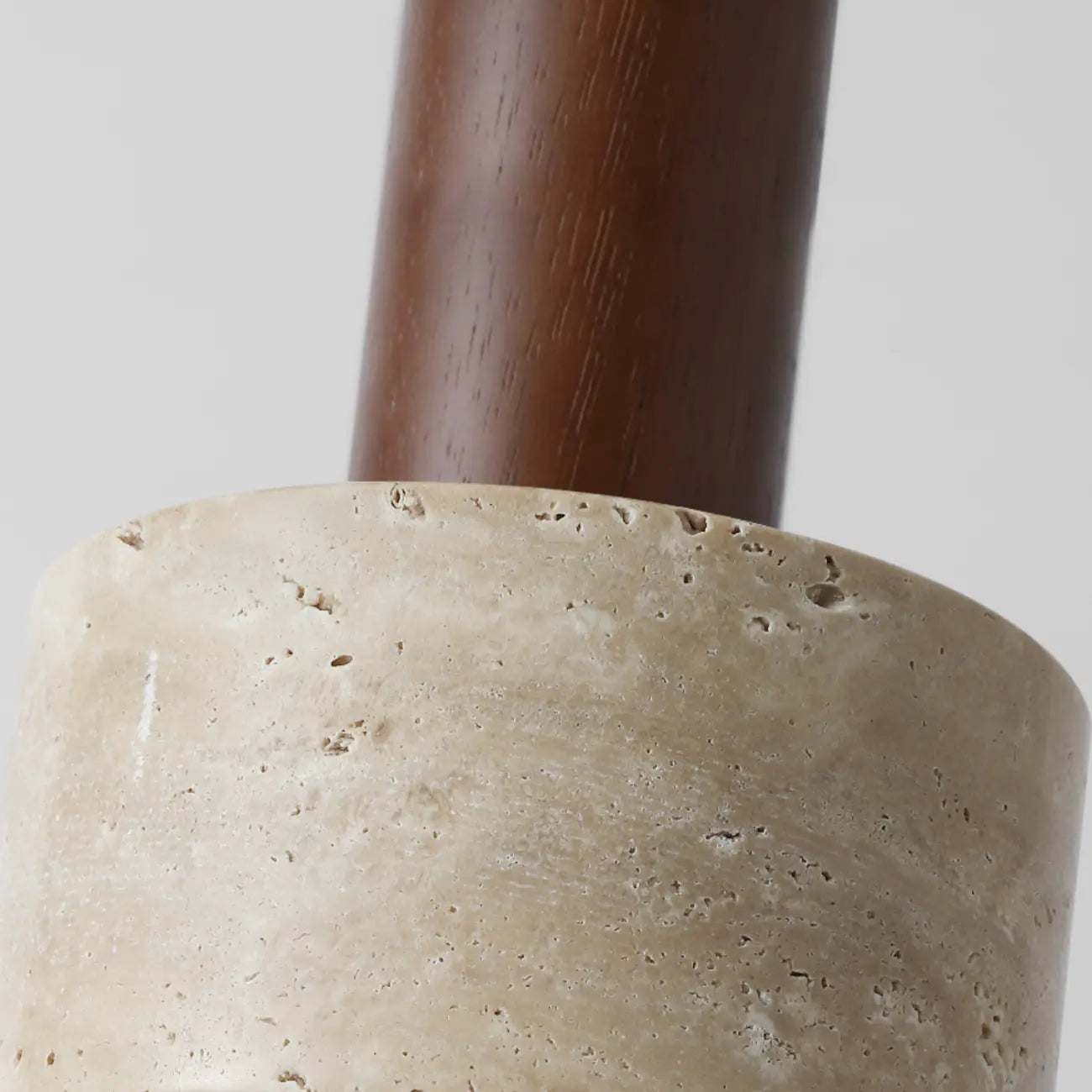 Cylinder Wood Stone Rope Bedside Pendant Light