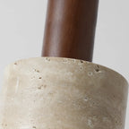 Cylinder Wood Stone Rope Bedside Pendant Light