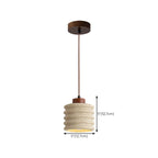 Cylinder Wood Stone Rope Bedside Pendant Light