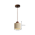 Cylinder Wood Stone Rope Bedside Pendant Light