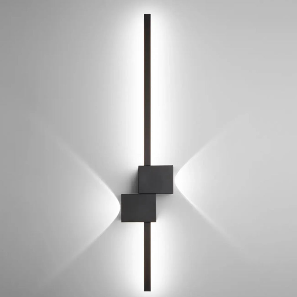 Large Stylish Black Geometric LED 4-Light Wall Sconce
