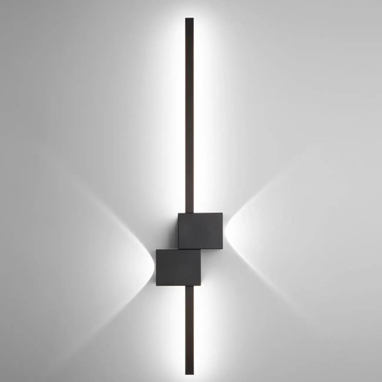 Large Stylish Black Geometric LED 4-Light Wall Sconce