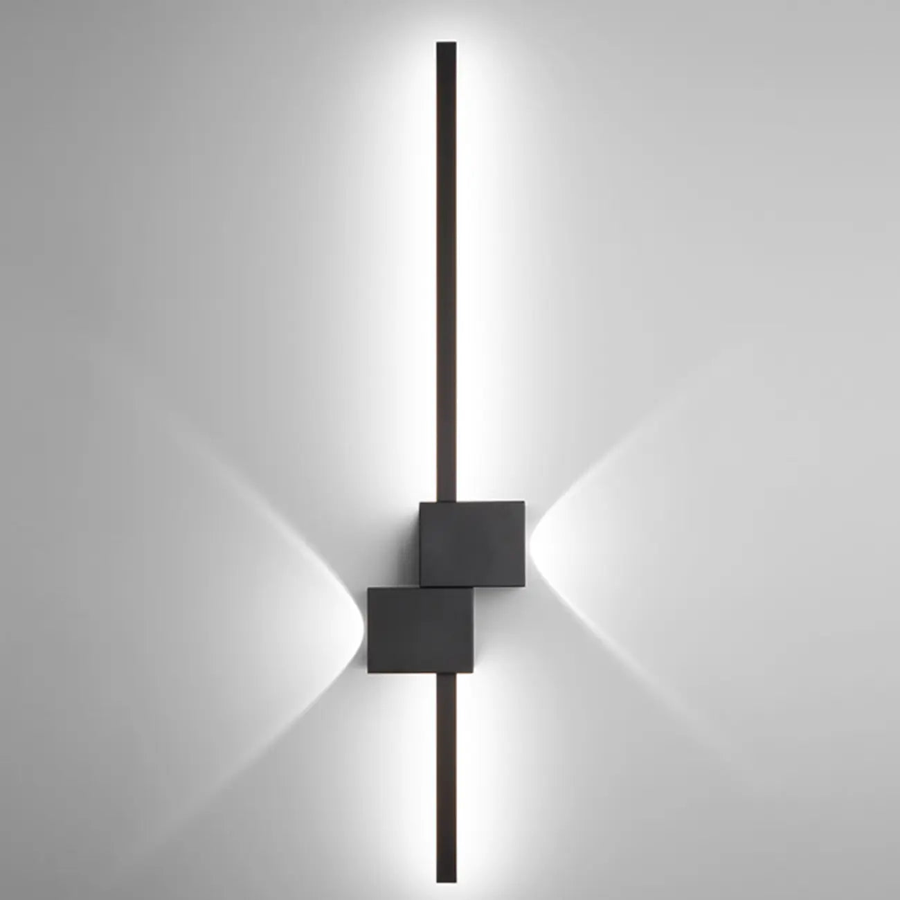 Large Stylish Black Geometric LED 4-Light Wall Sconce