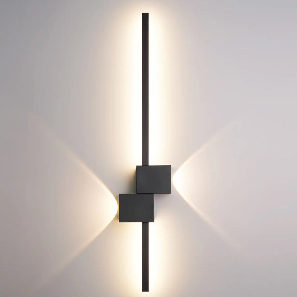 Large Stylish Black Geometric LED 4-Light Wall Sconce