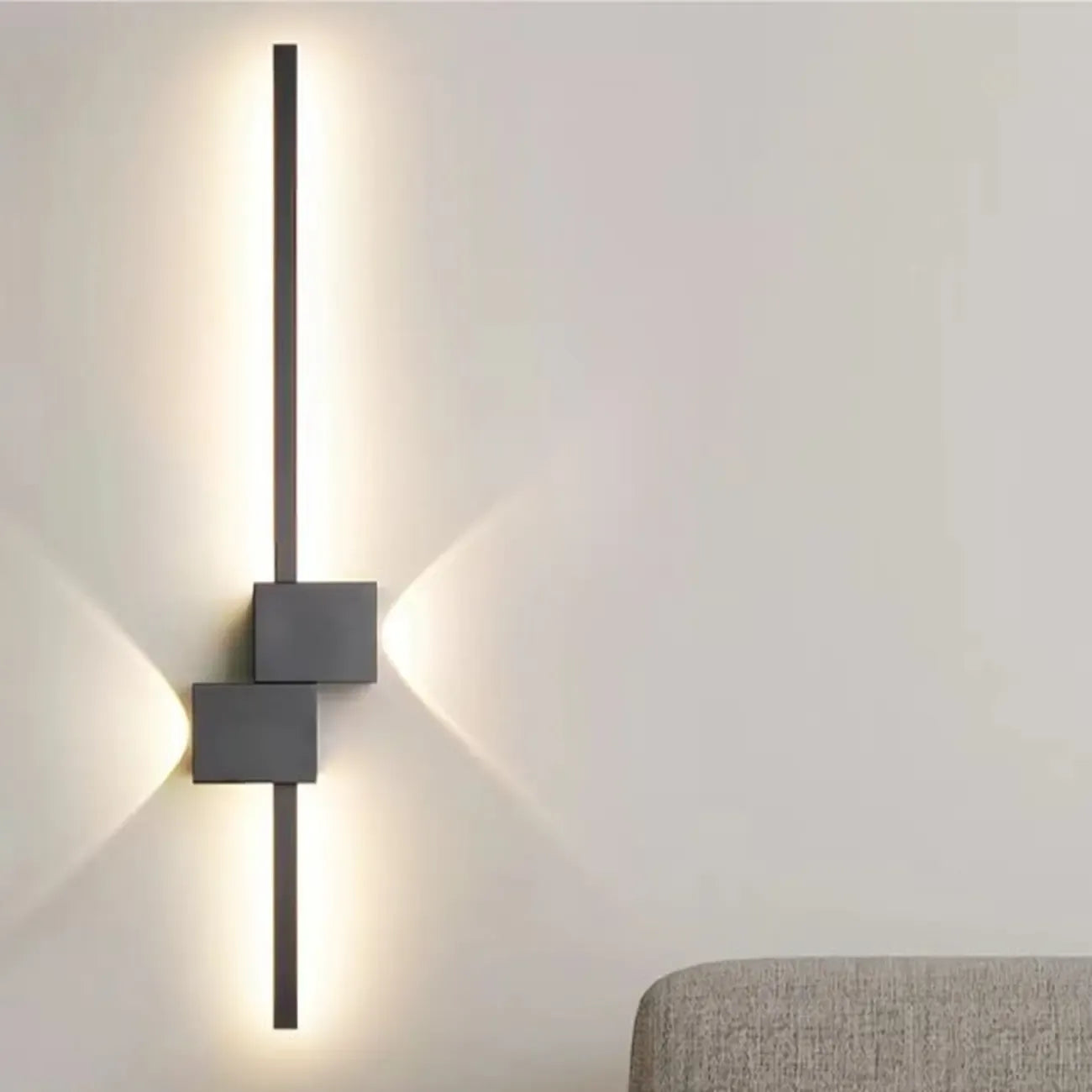 Large Stylish Black Geometric LED 4-Light Wall Sconce