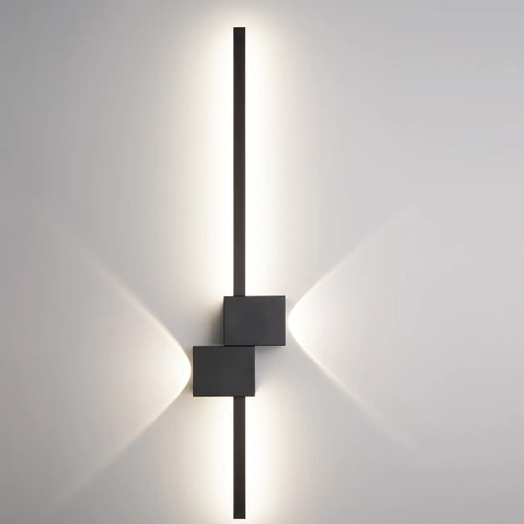 Large Stylish Black Geometric LED 4-Light Wall Sconce