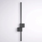 Large Stylish Black Geometric LED 4-Light Wall Sconce