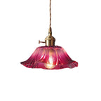 Elegant Glass Flower Pendant Light for Indoor Adjustable