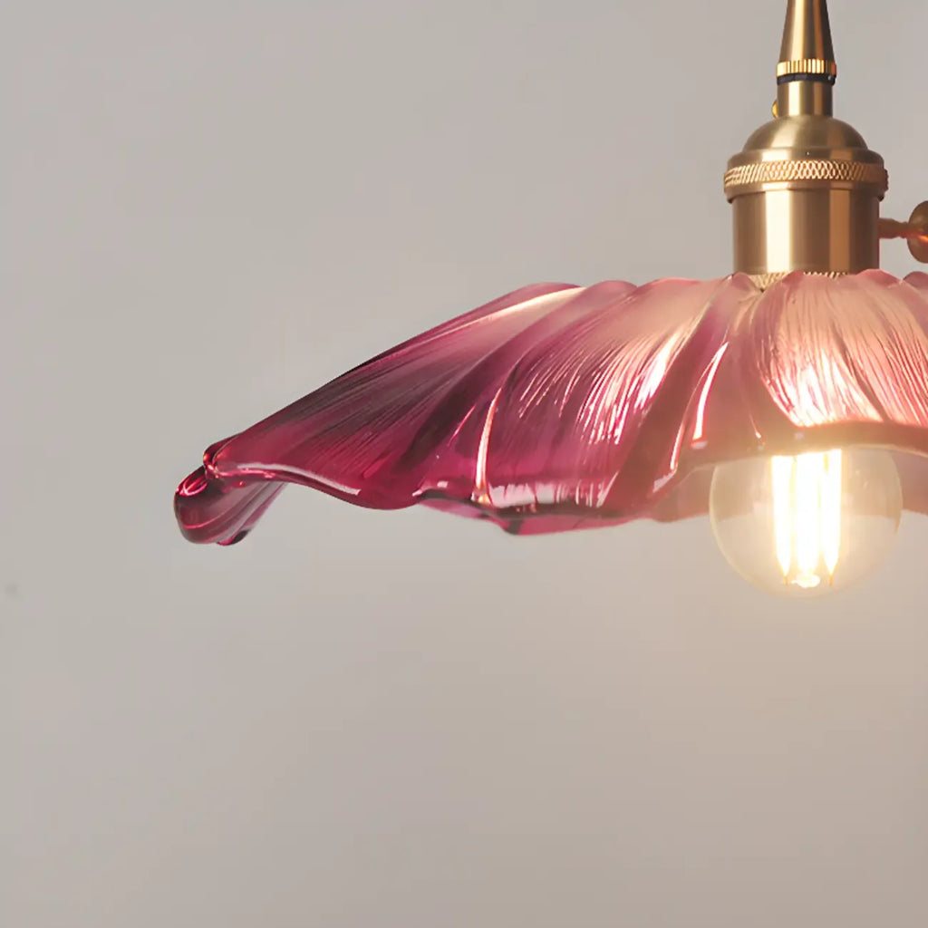 Elegant Glass Flower Pendant Light for Indoor Adjustable