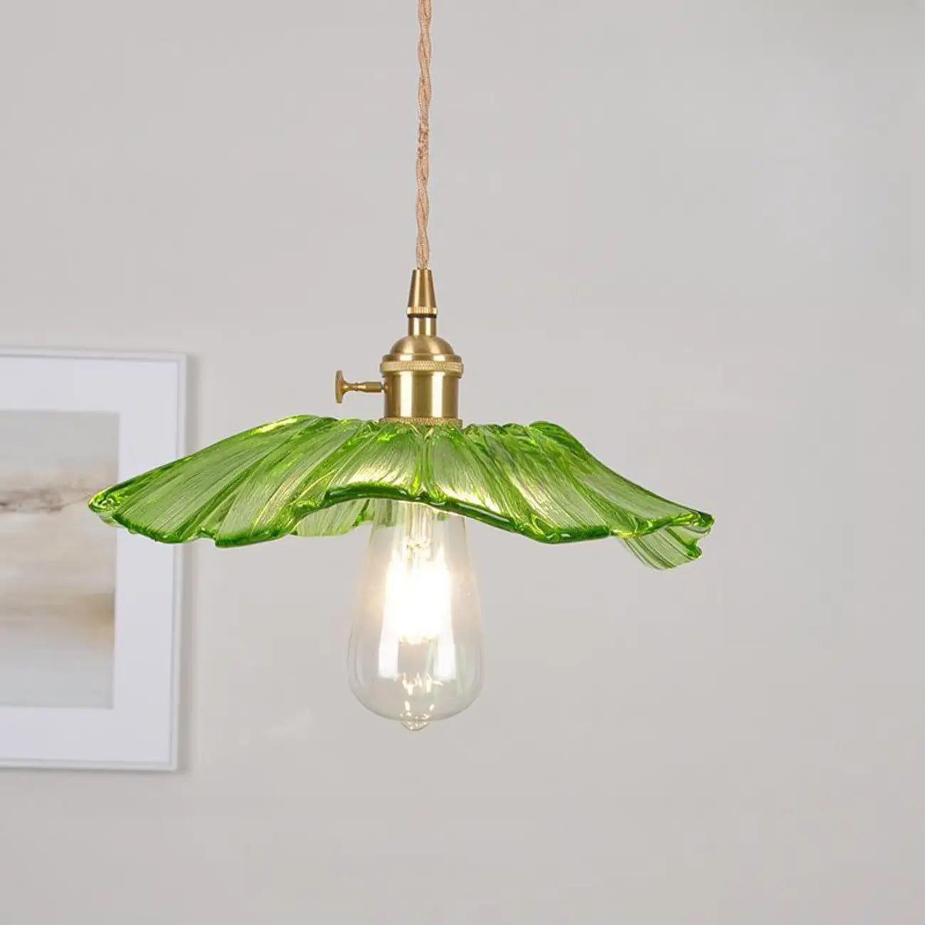 Elegant Glass Flower Pendant Light for Indoor Adjustable