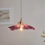Elegant Glass Flower Pendant Light for Indoor Adjustable