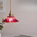 Elegant Glass Flower Pendant Light for Indoor Adjustable