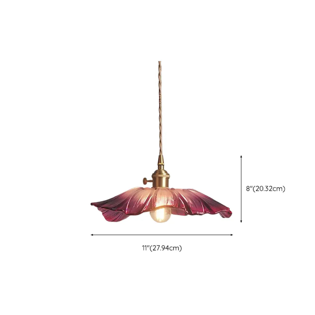 Elegant Glass Flower Pendant Light for Indoor Adjustable