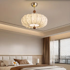 Modern Off-white Fabric Pendant Light with 5-Light & LED