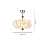 Modern Off-white Fabric Pendant Light with 5-Light & LED