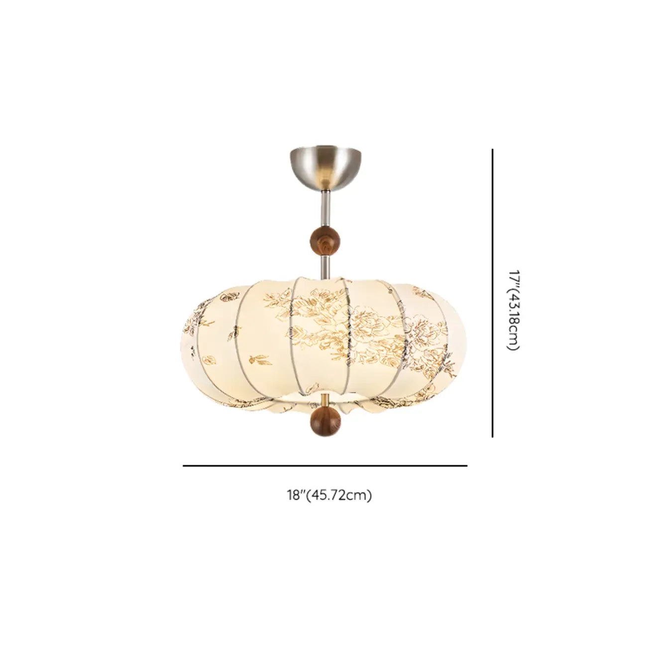 Modern Off-white Fabric Pendant Light with 5-Light & LED