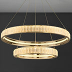 Luxury Gold Ring Crystal Elegant LED Chandelier