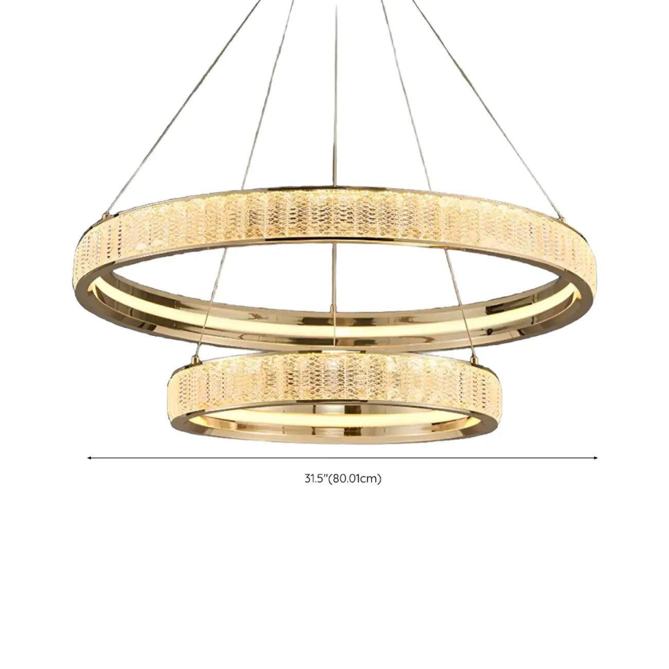 Luxury Gold Ring Crystal Elegant LED Chandelier