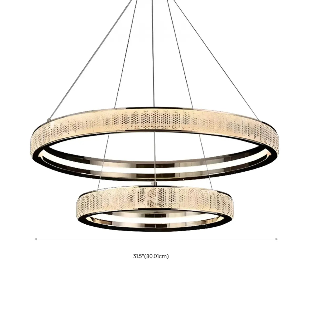 Luxury Gold Ring Crystal Elegant LED Chandelier